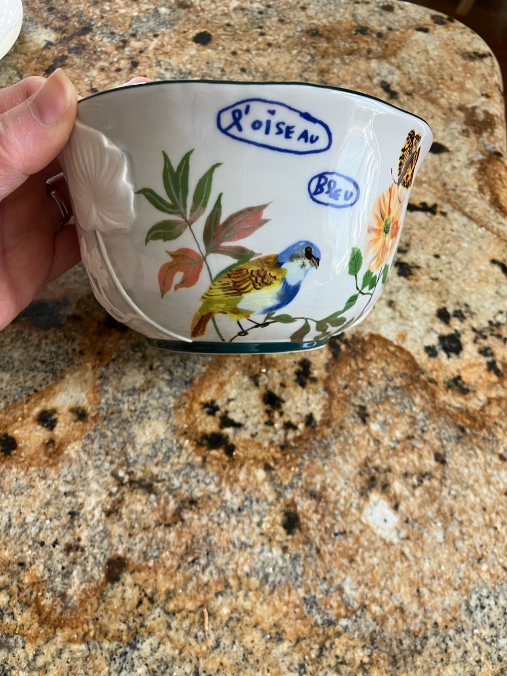 Nathalie Lete for Anthropologie l’oiseau bleu floral bowl bluebird butterflies
